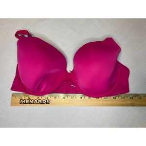 Victoria Secret Lightly Lined‎ T-shirt Bra Pink 36 D Full Cvg Signature Strap